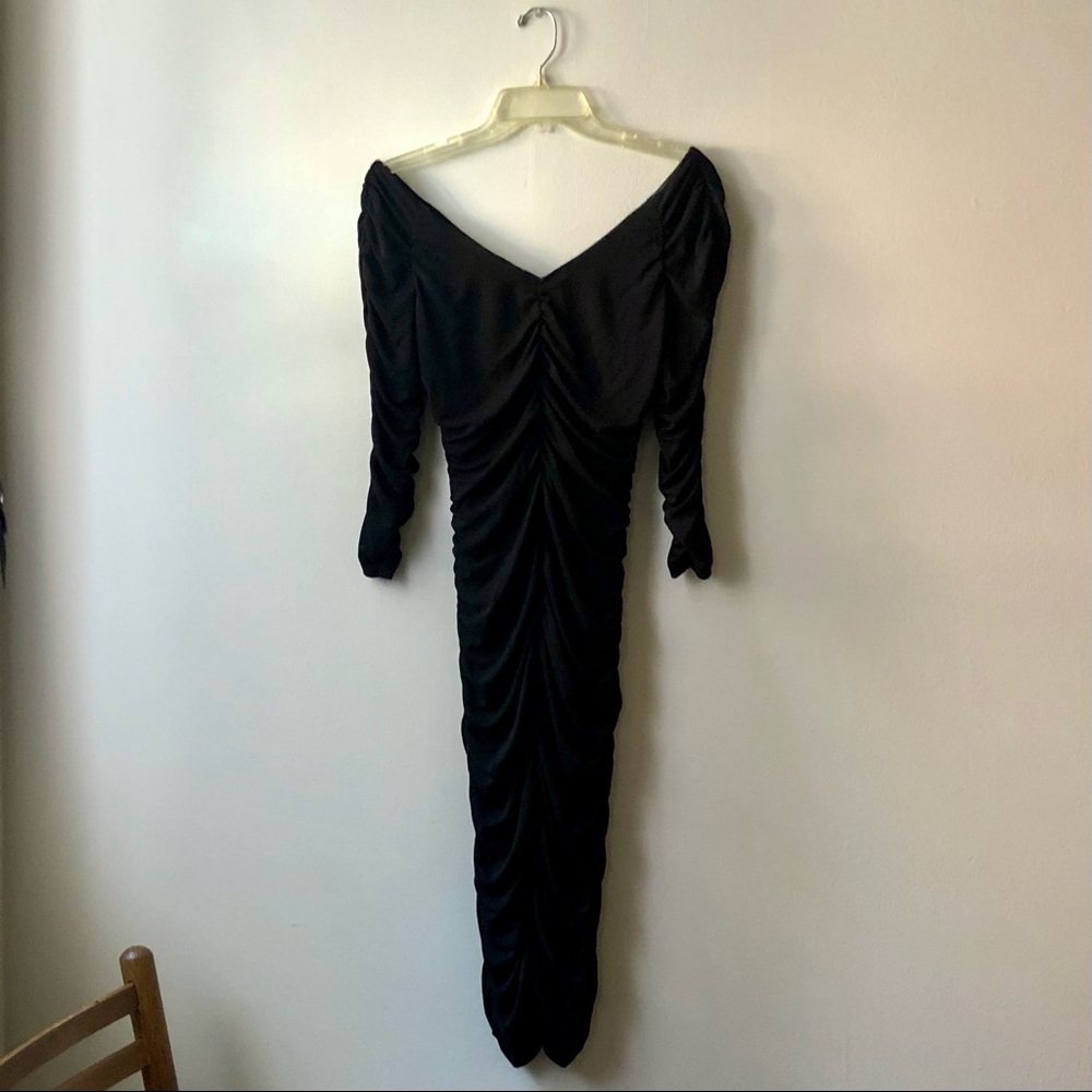 Nicole Miller bodycon ruched midi dress